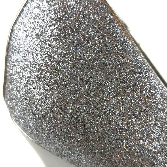 Jacqueline Ferrar Silver Sparkle Peep Toe Stilettos (Size: 7.5) - Picture 2 of 9